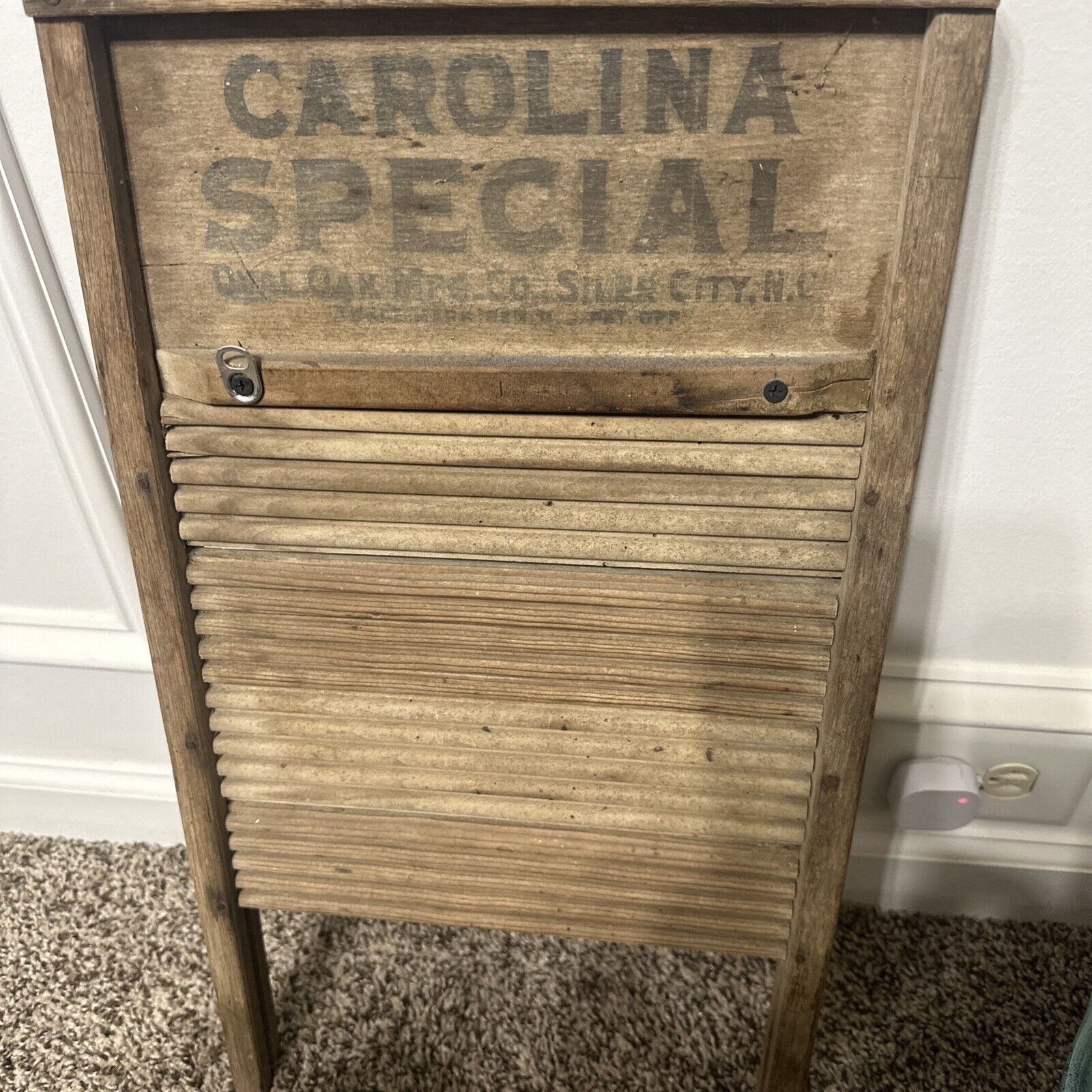 Antique Wooden Washboard Carolina Special Oval Oak Silver City NC