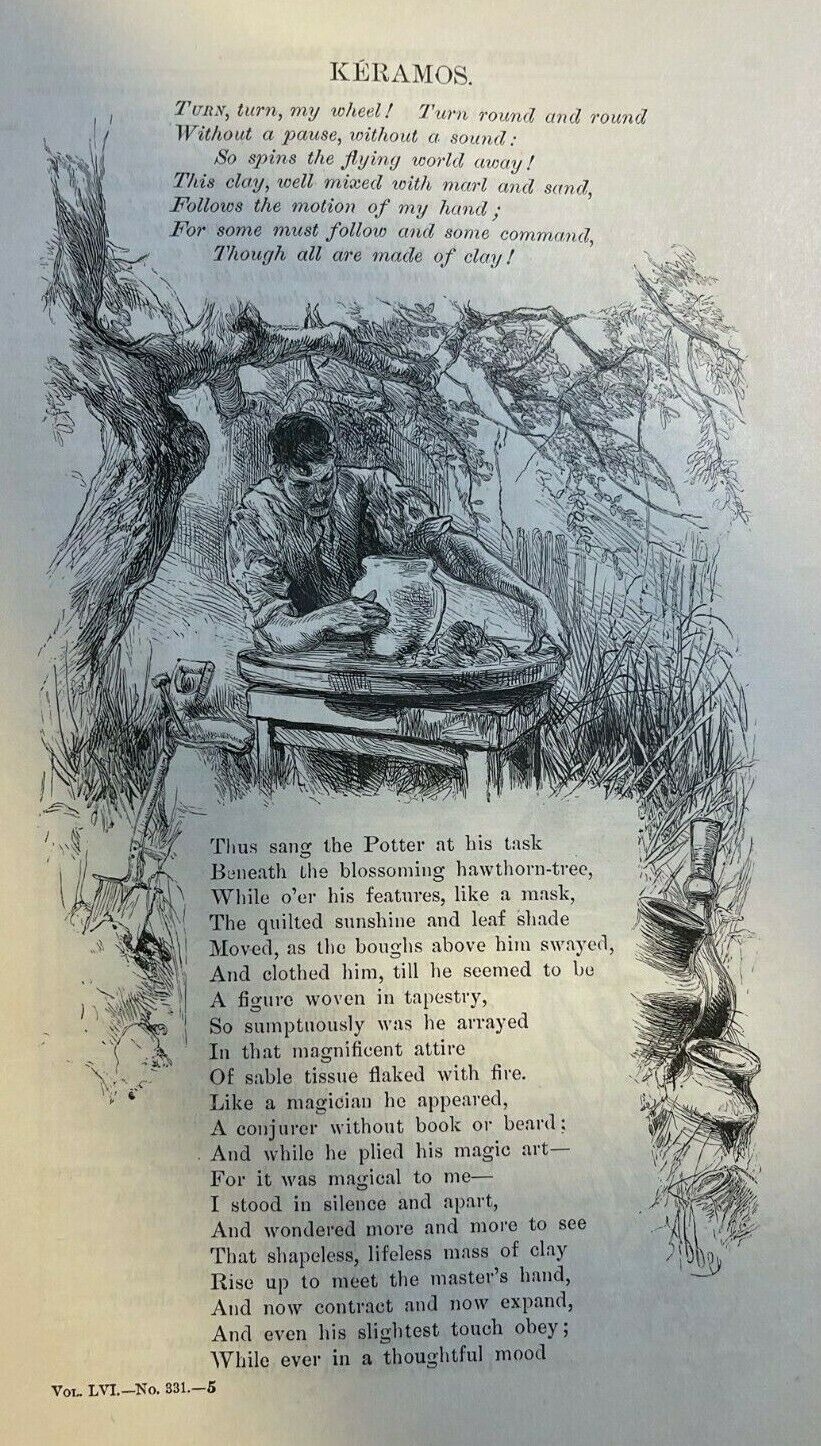 1877 Keramos By Poet Henry Wadsworth Longfellow  illustrated