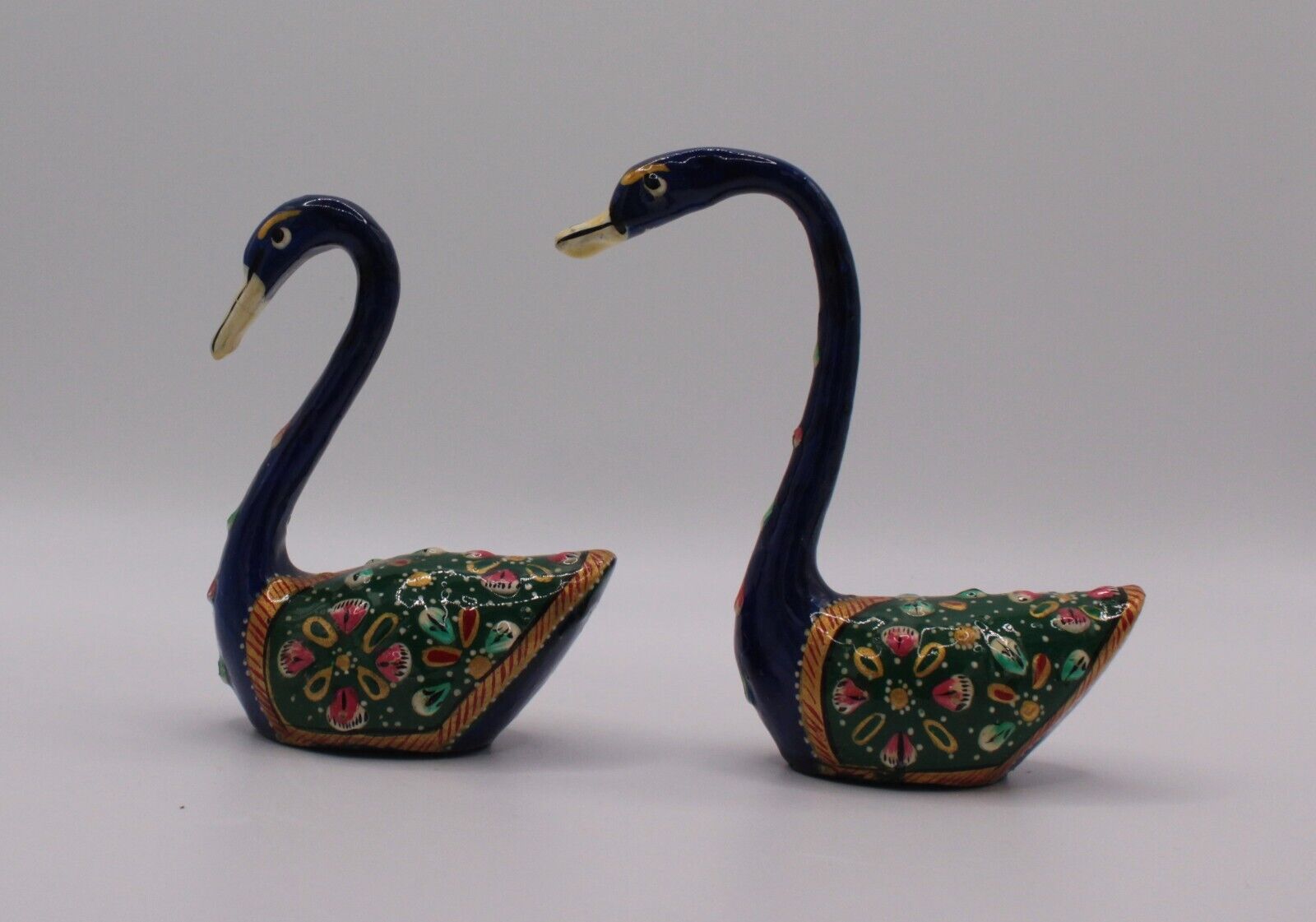 Novica Collection 2 Hand Painted Swan Sculptures - Excellent condition
