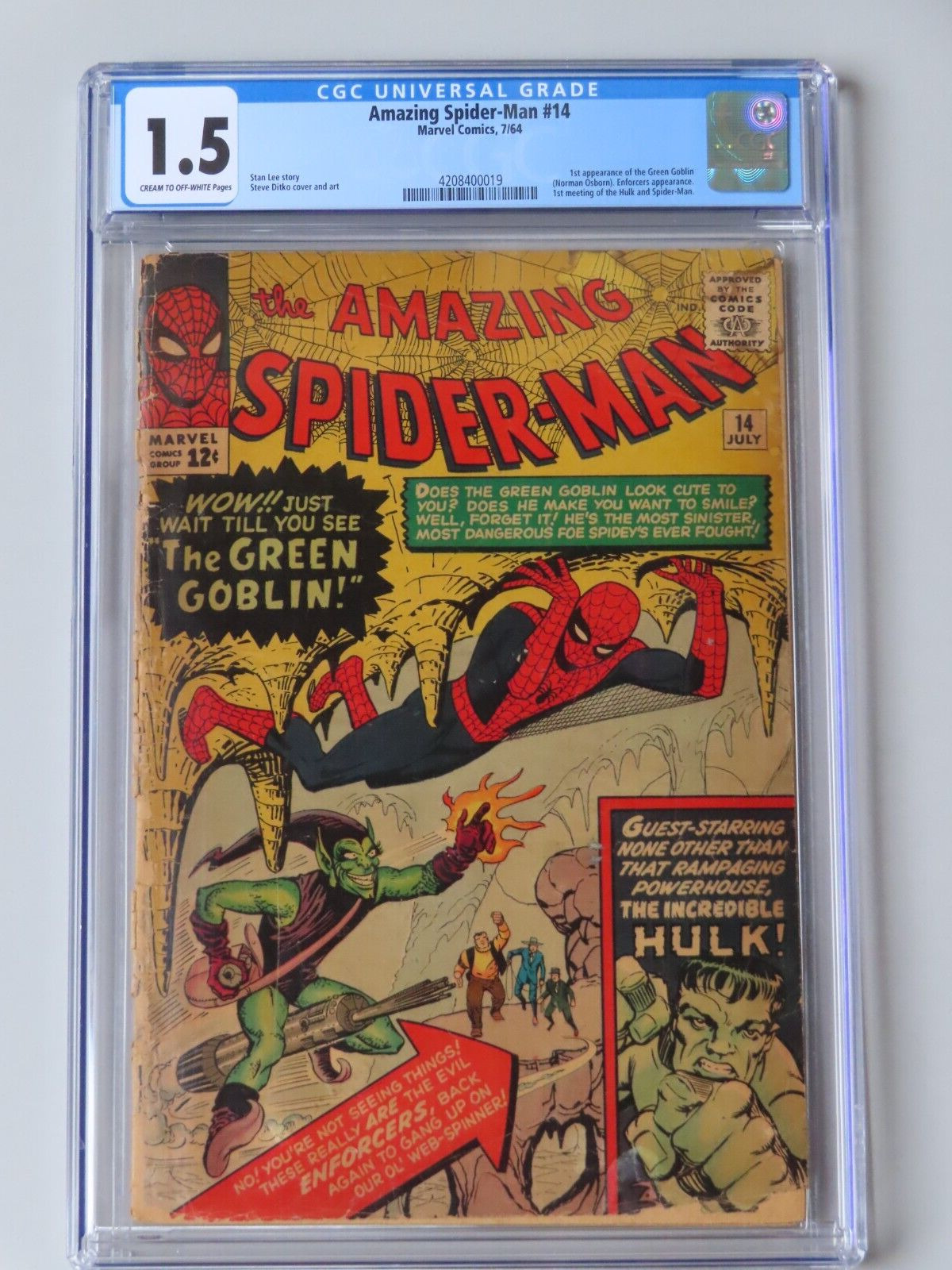 Amazing Spider-Man #14 (1964) - CGC 1.5 - Huge Silver Age Key - 1st Green Goblin