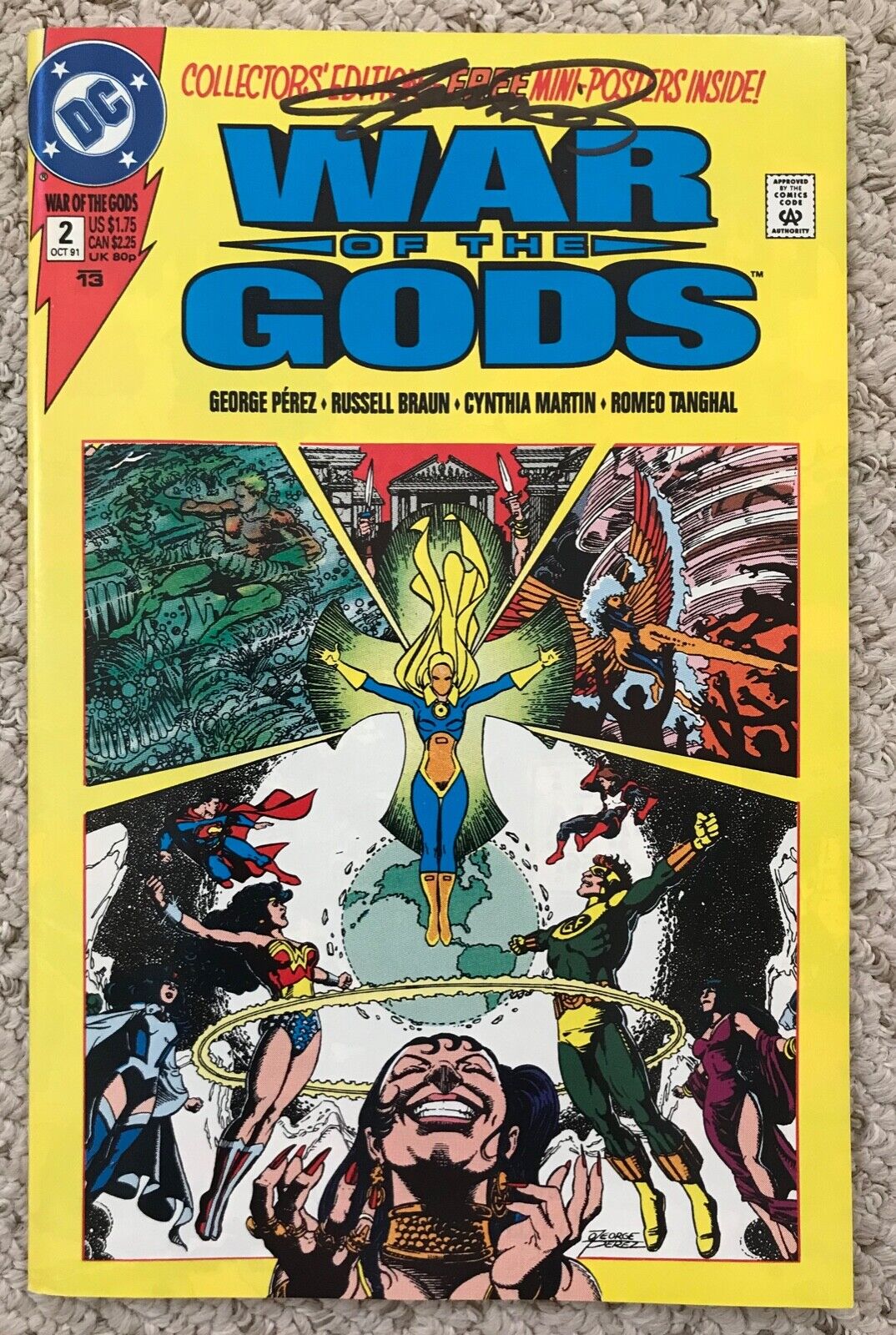 War of the Gods #2 Signed by The Great George Perez DC Comics Very high grade