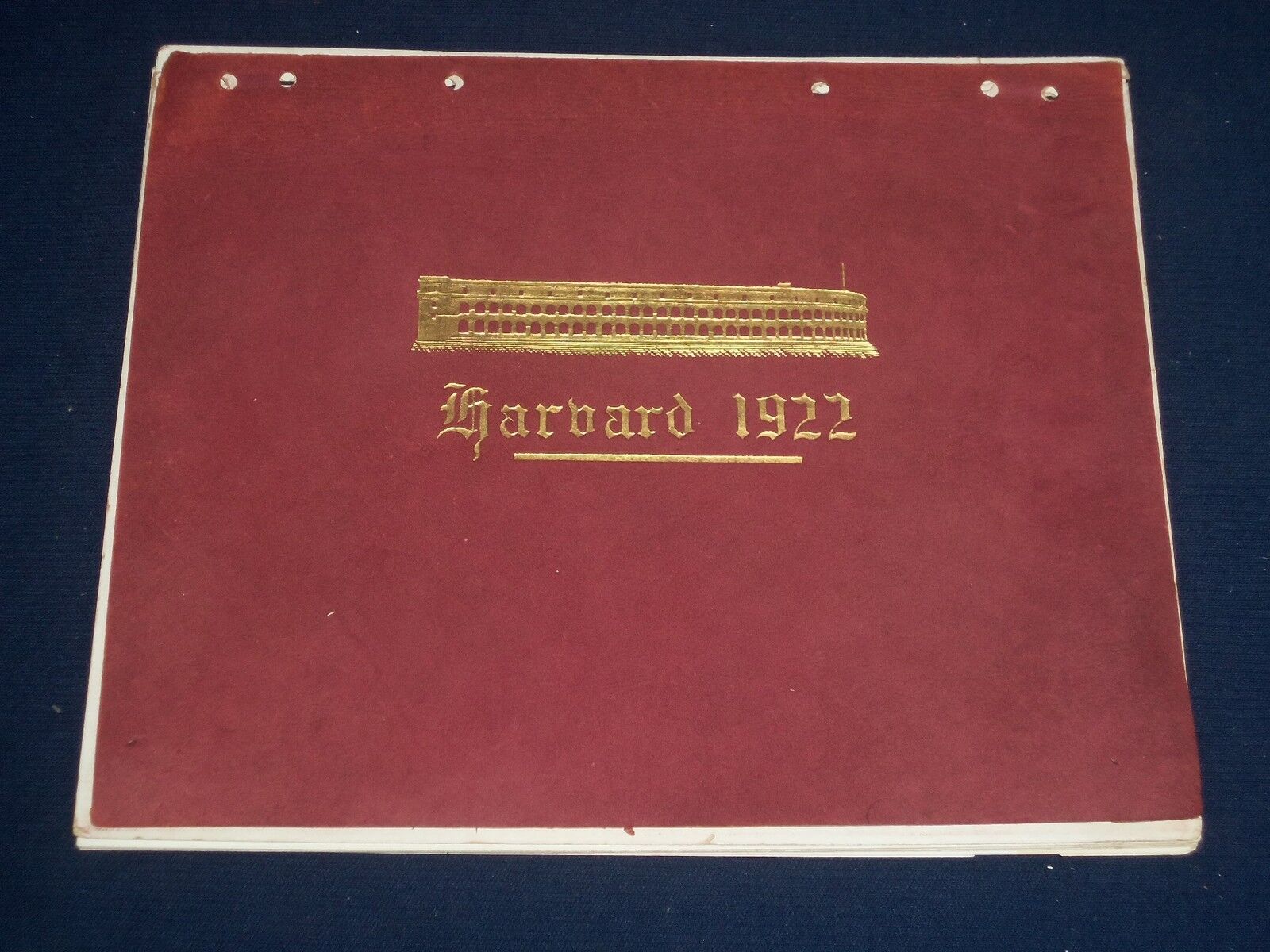 1922 HARVARD COLLEGE CALENDAR - LEATHER - GREAT CAMPUS PHOTOS - II 9544
