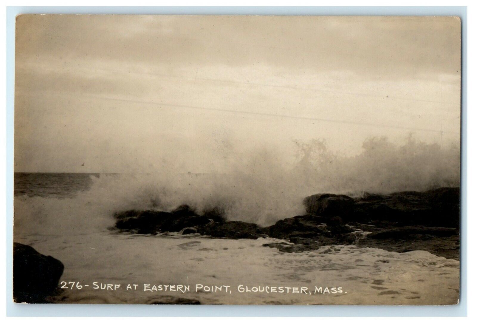 c1910\'s Surf At Eastern Point Gloucester Massachusetts MA RPPC Photo Postcard