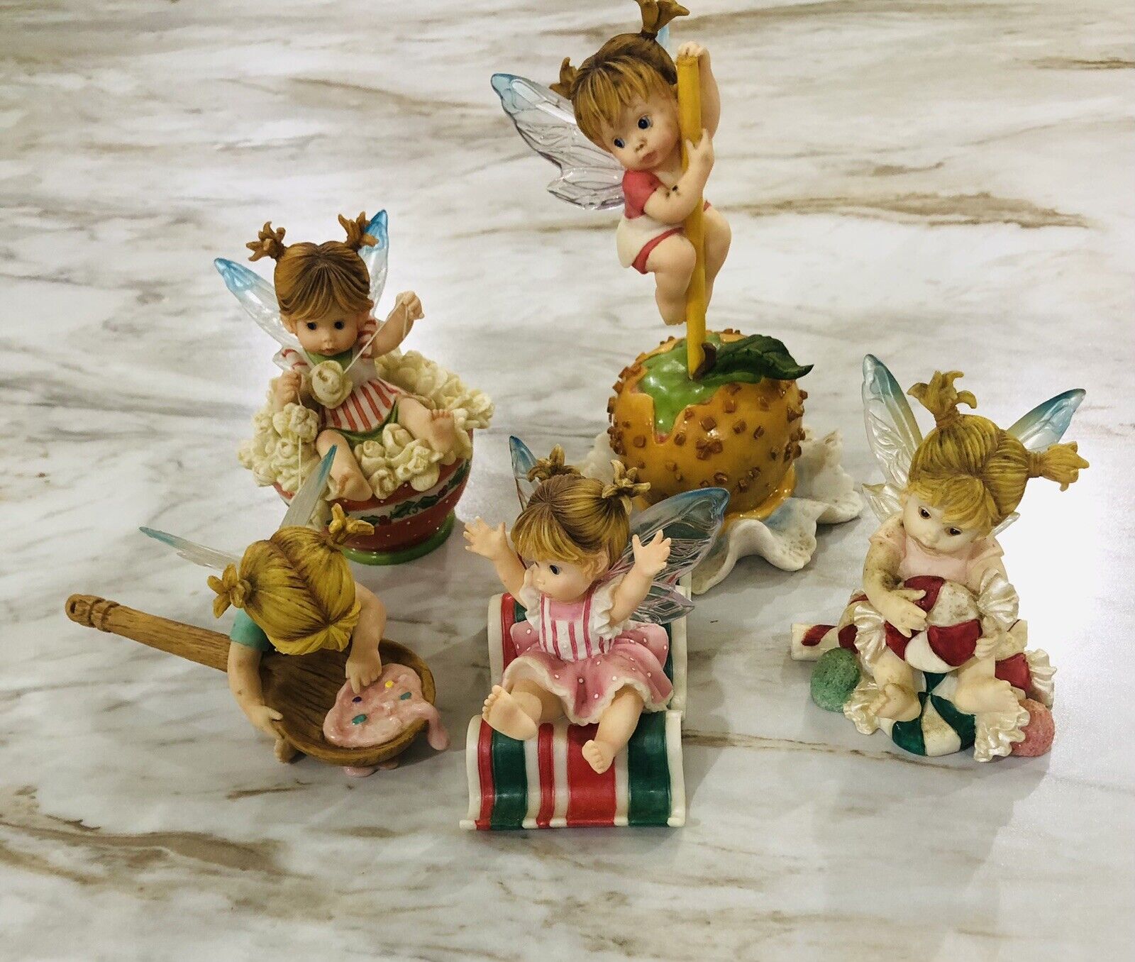 Lot Of (5) Little Kitchen Fairies Collection