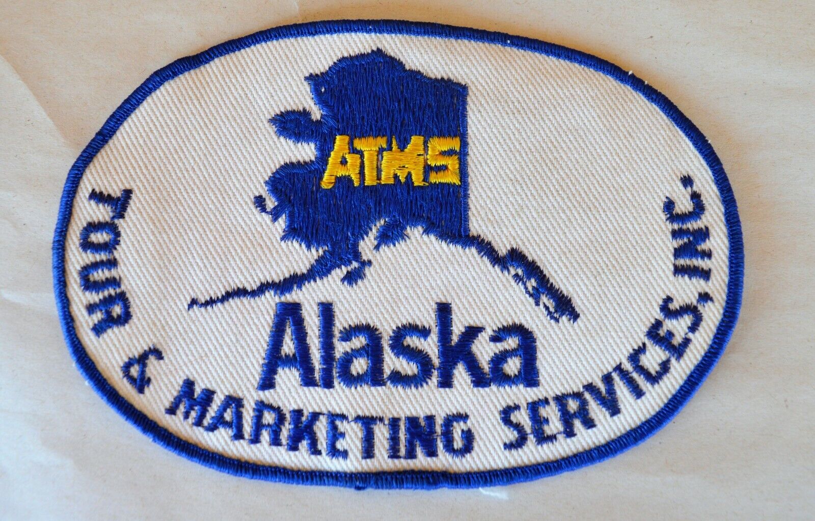 Vintage Used Sew On Patch ATMS Alaska Tour & Marketing Services 5 3/4” x  4”