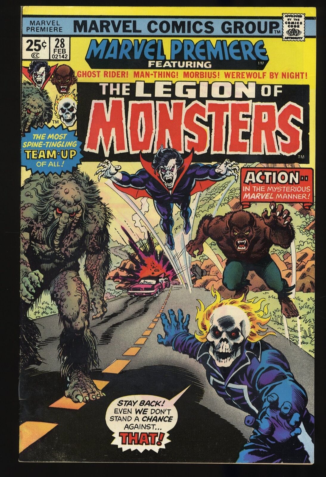 Marvel Premiere #28 FN/VF 7.0 1st Legion of Monsters Ghost Rider Morbius