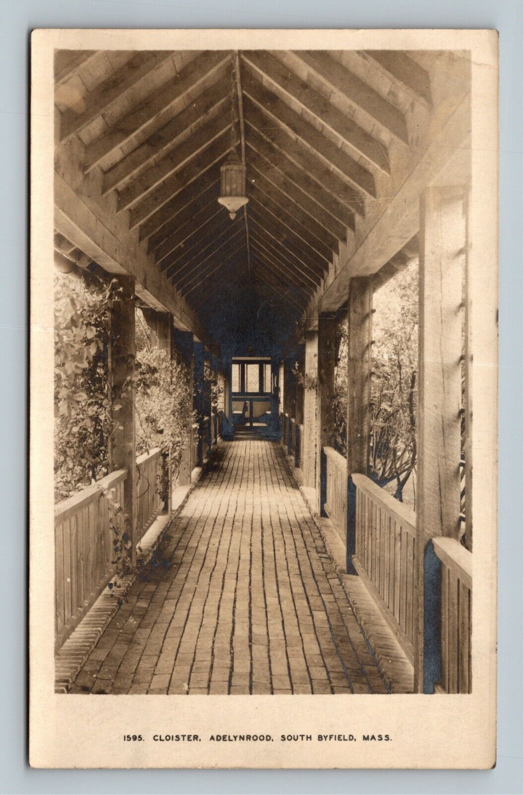 RPPC-South Byfield MA, Cloister at Adelynrood c1930 Vintage Postcard