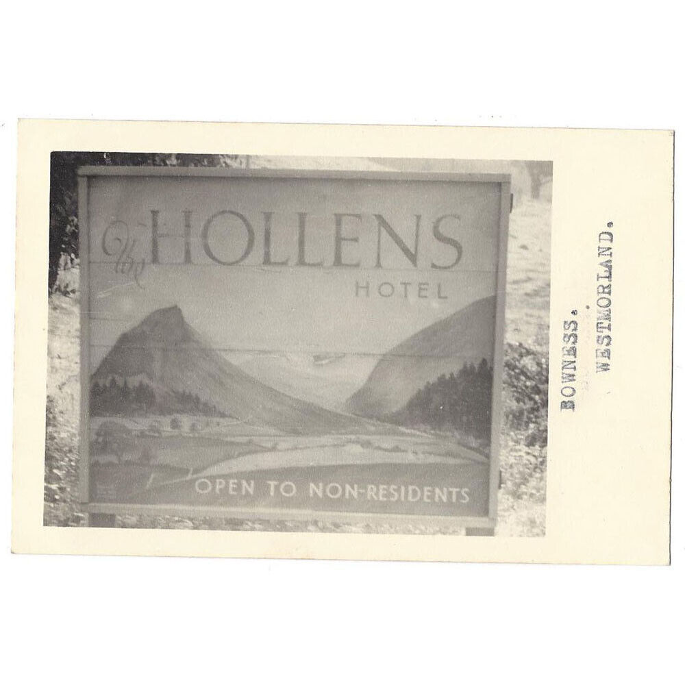 BOWNESS The Hollens Hotel Sign - Vintage Photograph c1960