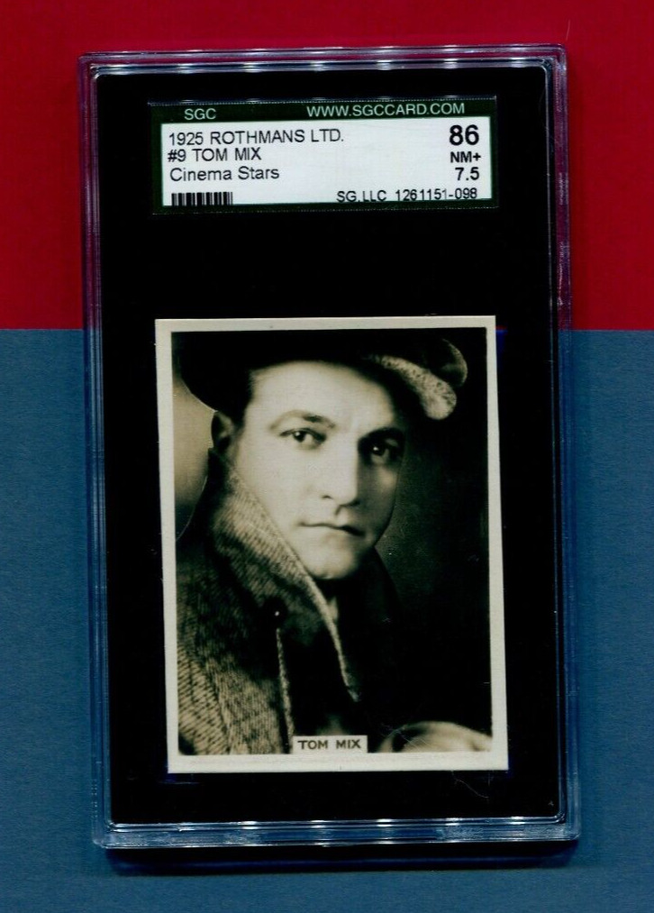 1925 ROTHMANS LTD. CIGARETTES CINEMA STARS CARD #9 TOM MIX SGC 86 NM+ 7.5