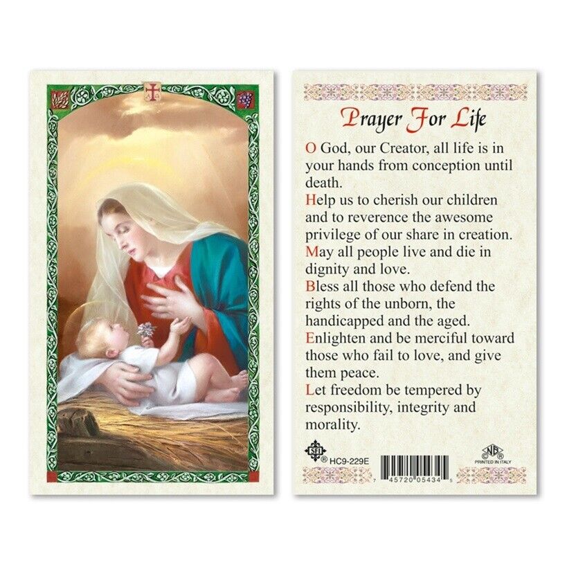 Prayer for Life - Laminated Prayer card