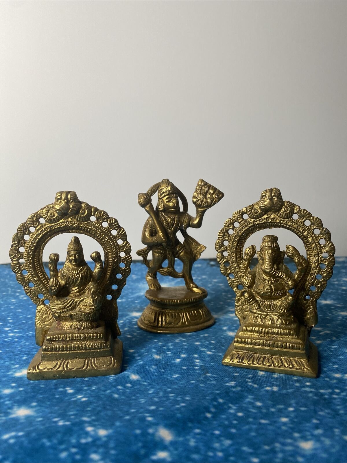 Ganesha, Hanuman, Lakshmi, Statue Hindu God Goddess Sculpture Brass Home Decor