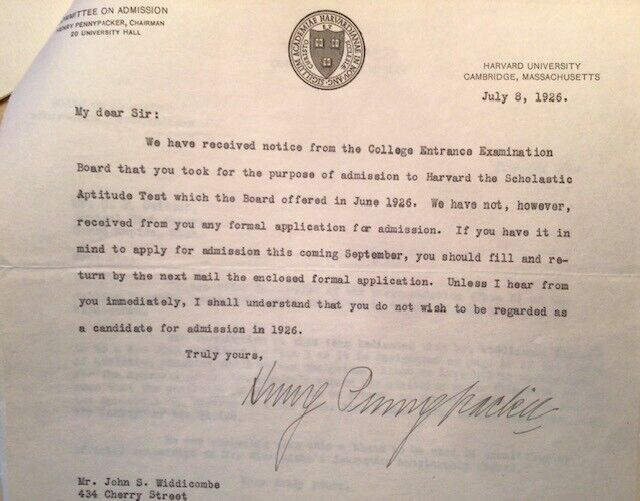 1926 Harvard Univ. Henry Pennypacker, 3 sgnd letters, stationary, befuddled stud