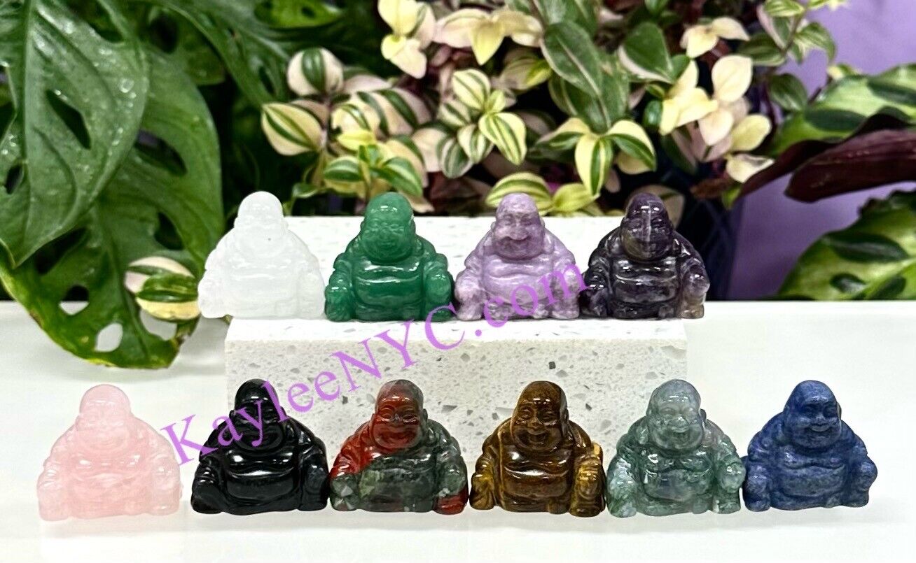 Wholesale Lot 10 Pcs 3cm Natural Mix Crystal Buddha Healing Energy