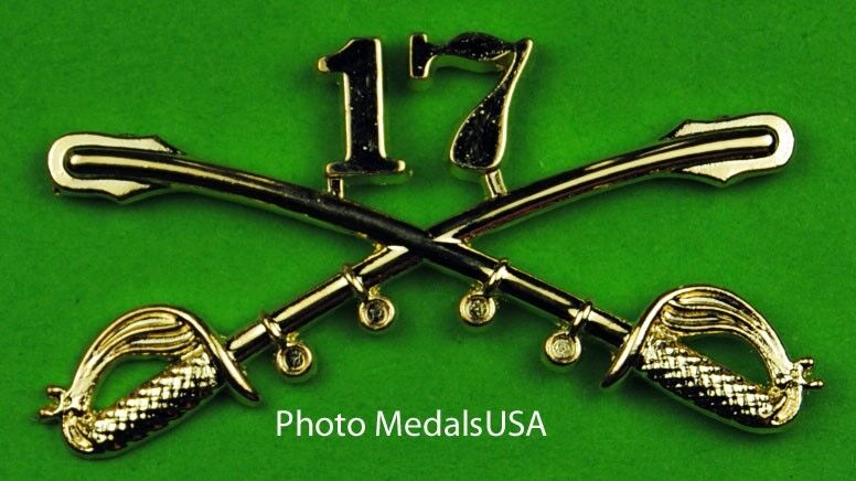 17th Cavalry Crossed Sabers Large Hat Pin