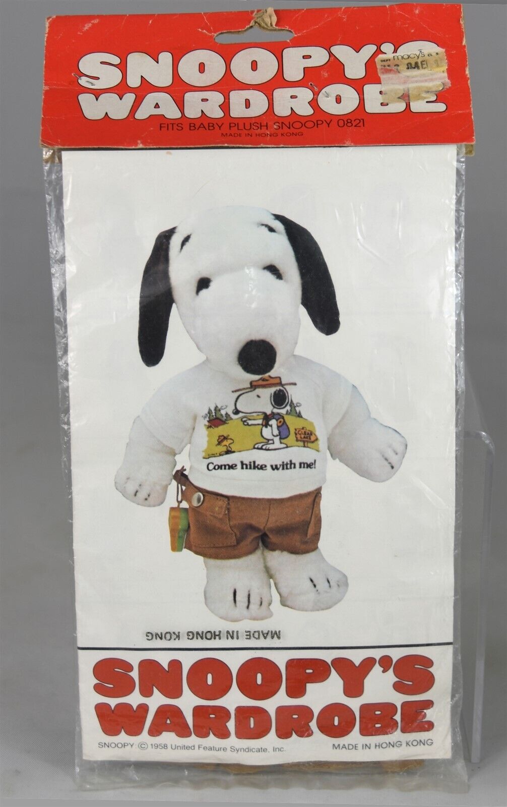 Snoopy\'s Wardrobe Come Hike With Me Outfit For Baby Plush Snoopy 1970s