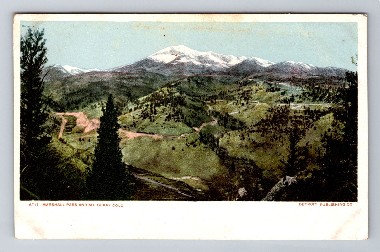 Marshall Pass CO-Colorado, Scenic View Of Mt. Ouray, Antique Vintage Postcard