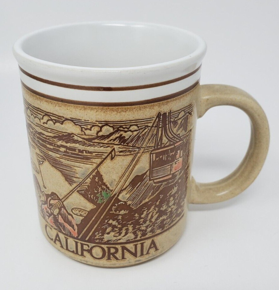 Vintage Karol Western 1986 Palm Springs California Embossed Scenery Coffee Mug