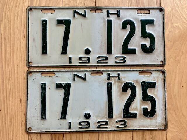 Pair of 1923 New Hampshire License Plates