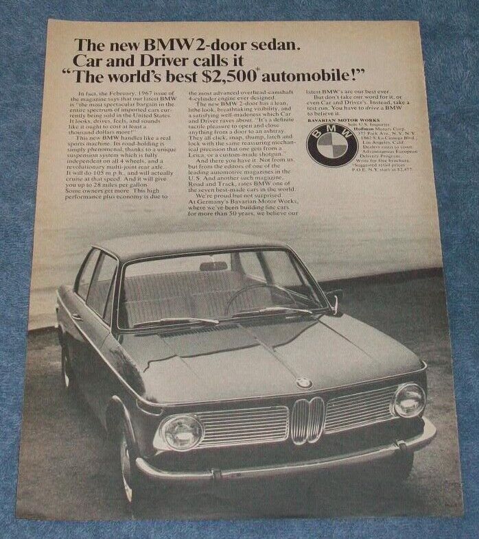 1967 BMW 1600 Vintage Ad \