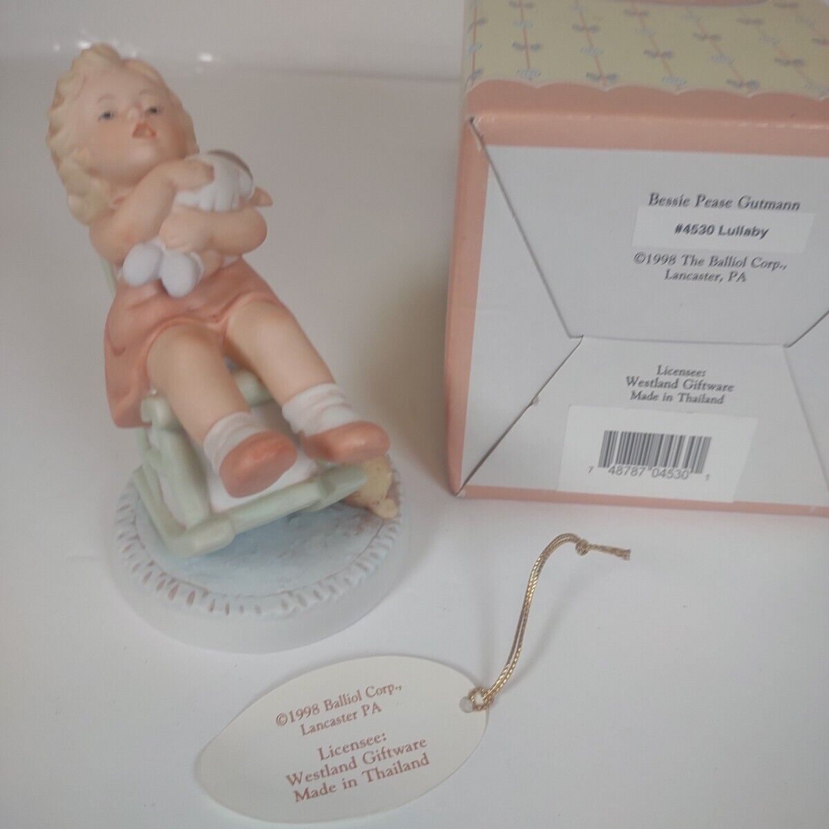 Bessie Pease Gutmann Ceramic Figurine 1998 Child Doll 5in Lullaby NOS