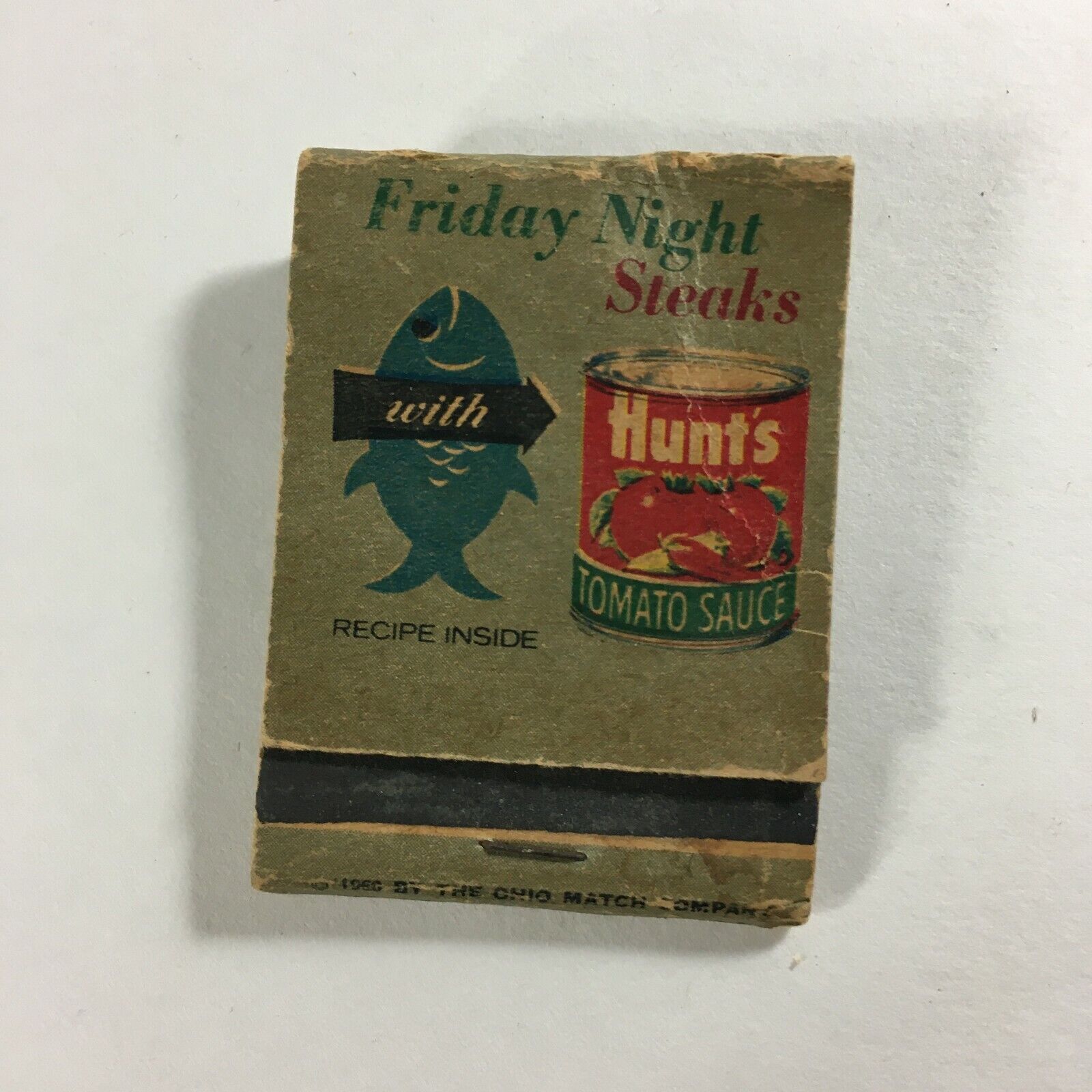 Vintage Matchbooks Matches Hunts Tomato Sauce w/ Steak Recipe Collectibles B1