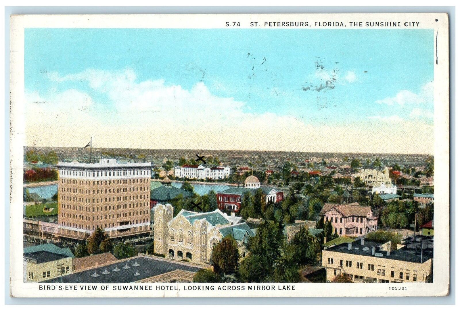 1933 The Sunshine City View Suwannee Hotel St. Petersburg Florida FL Postcard