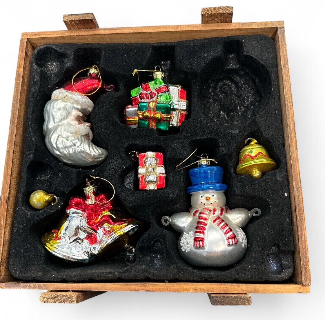 Thomas Pacconi Classics 2003 Collection Glass Ornaments Wood Crate Some Missing
