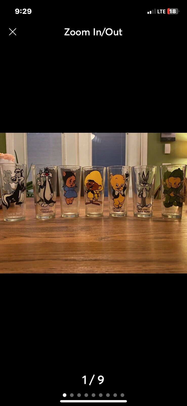 1973 Warner Brothers Pepsi Looney Tunes Cartoon Collectors Glasses Lot of 8
