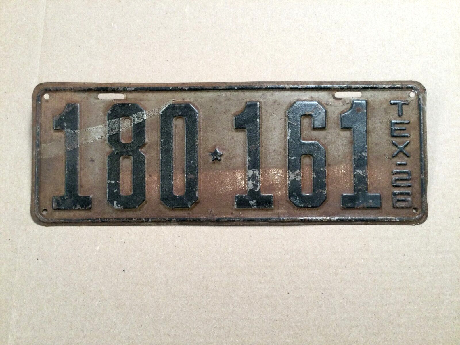 1926 TEXAS LICENSE PLATE ORIGINAL 180 161