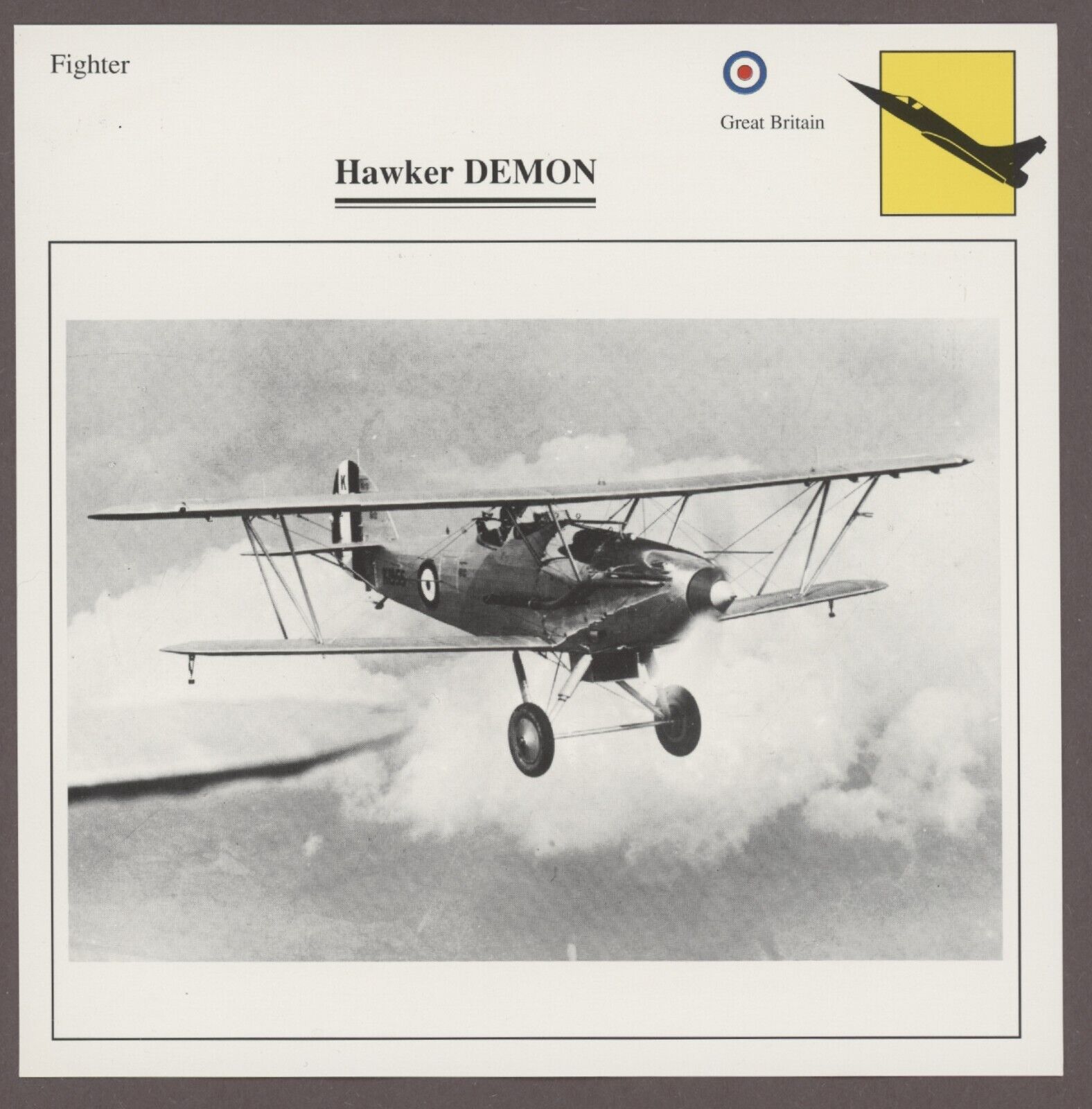 Hawker Demon Edito Service Warplane Air Military Card Great Britain
