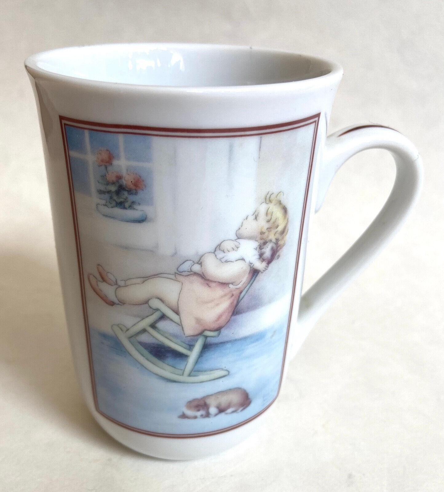 Vtg 1985 Bessie Pease Gutmann LULLABY Coffee Mug Tea Cup Baby Gift Heirloom EXCL