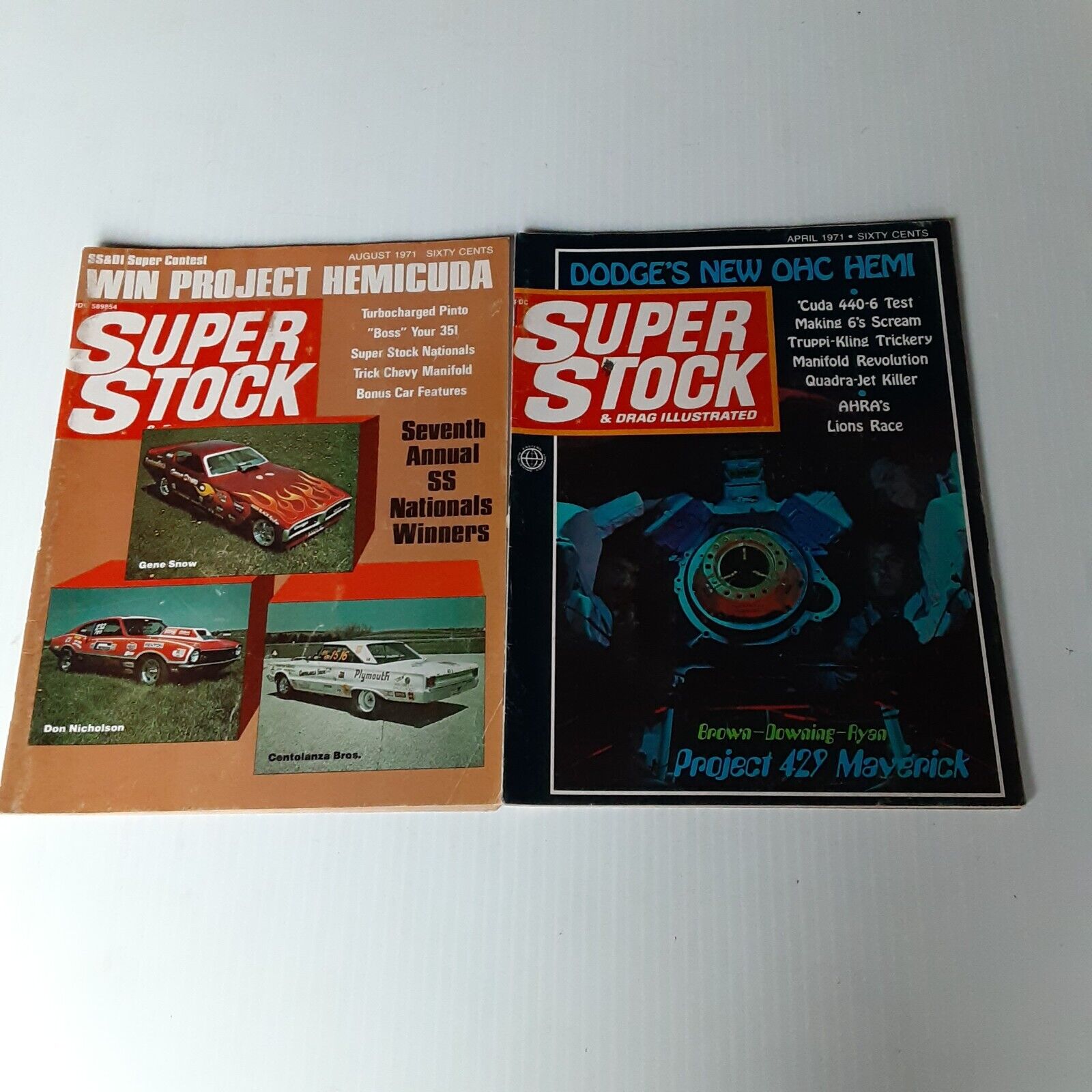 Super Stock And Drag Illustrated Magazines 2 Issues 1969 Drag Racing