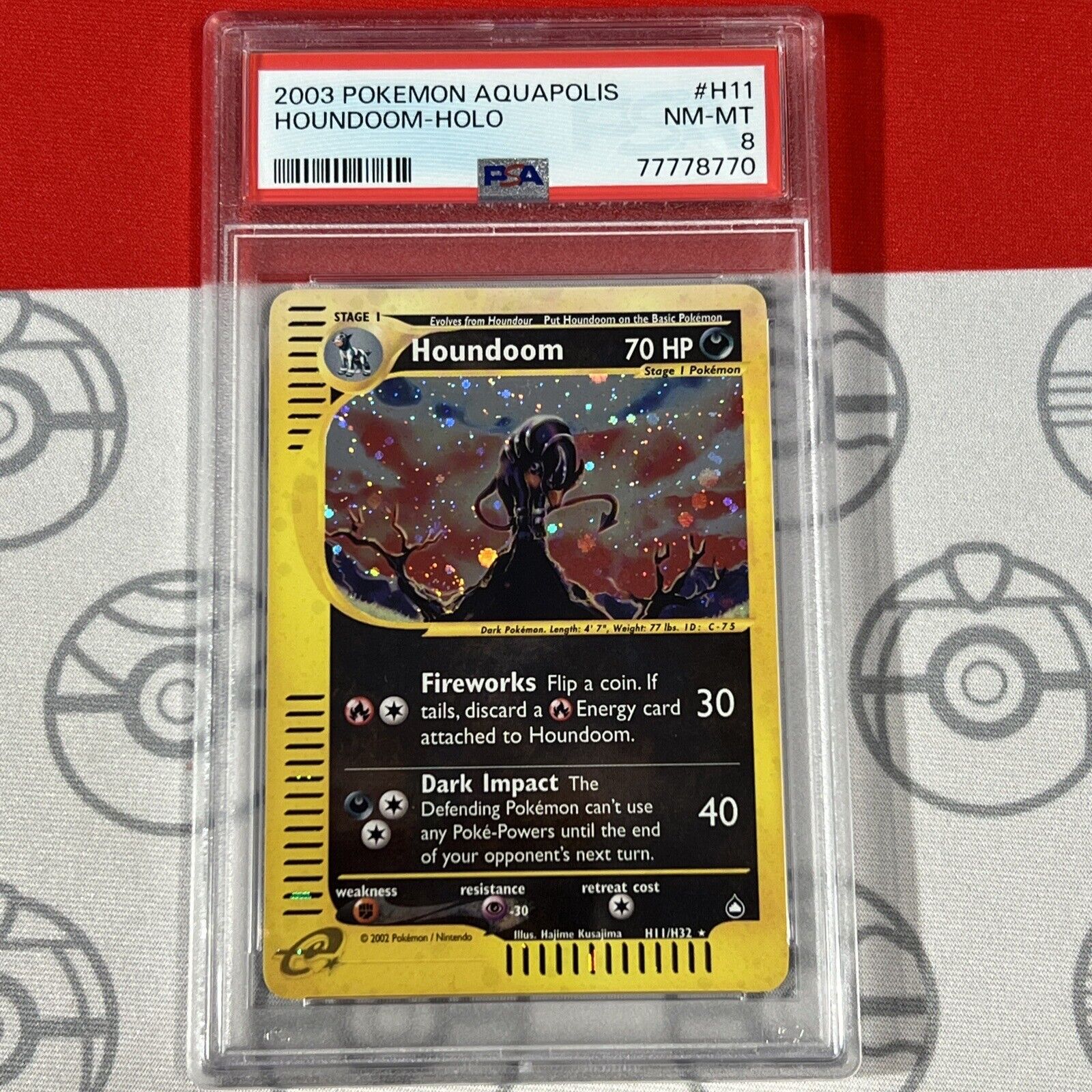 PSA 8 Houndoom Holo #H11 2003 Pokemon Aquapolis Card 8771