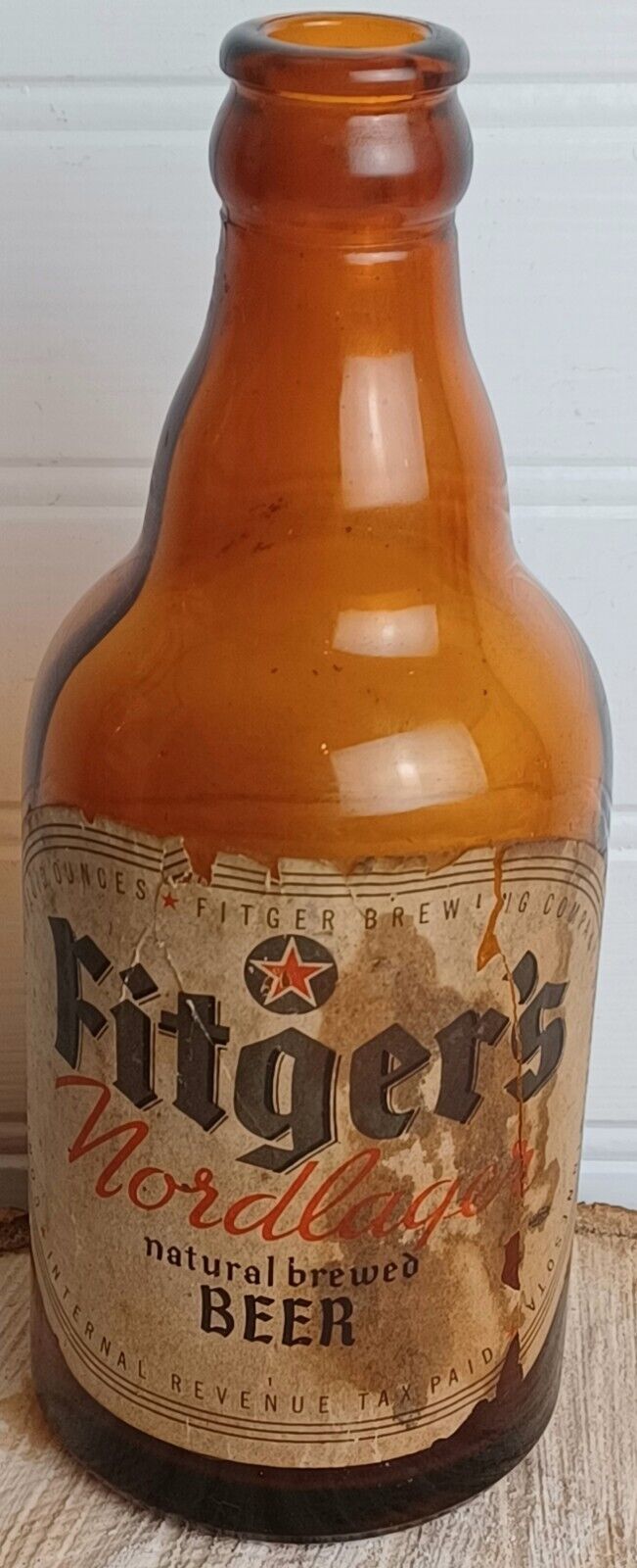 Fitgers Nordlager BEER Paper Label 12oz Bottle 1930's Duluth,MN RARE VERY NICE