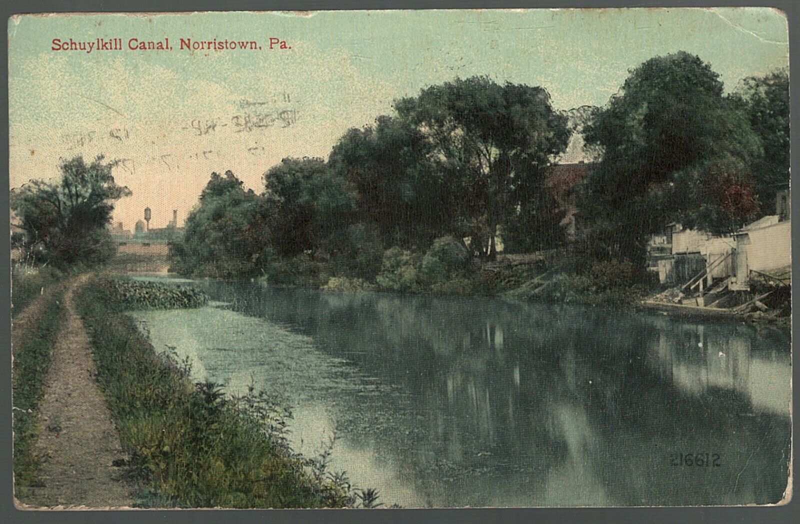 Norristown Pennsylvania Postcard Schuylkill Canal Montgomery County 1917