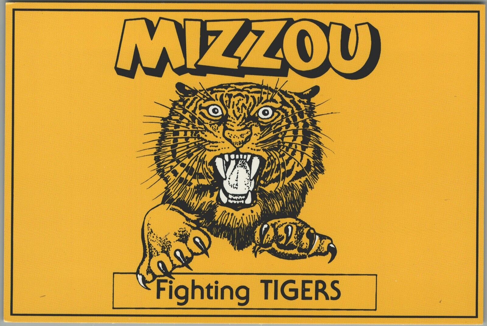 Mizzou Fighting Tigers University of Missouri Vg 6x4 Postcard
