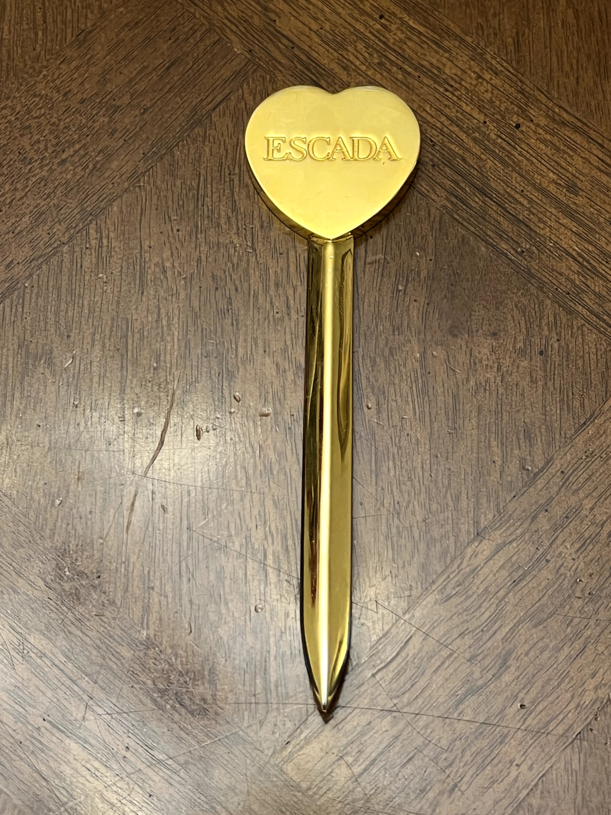 Vintage Escada Gold Tone Metal Letter Opener Rare