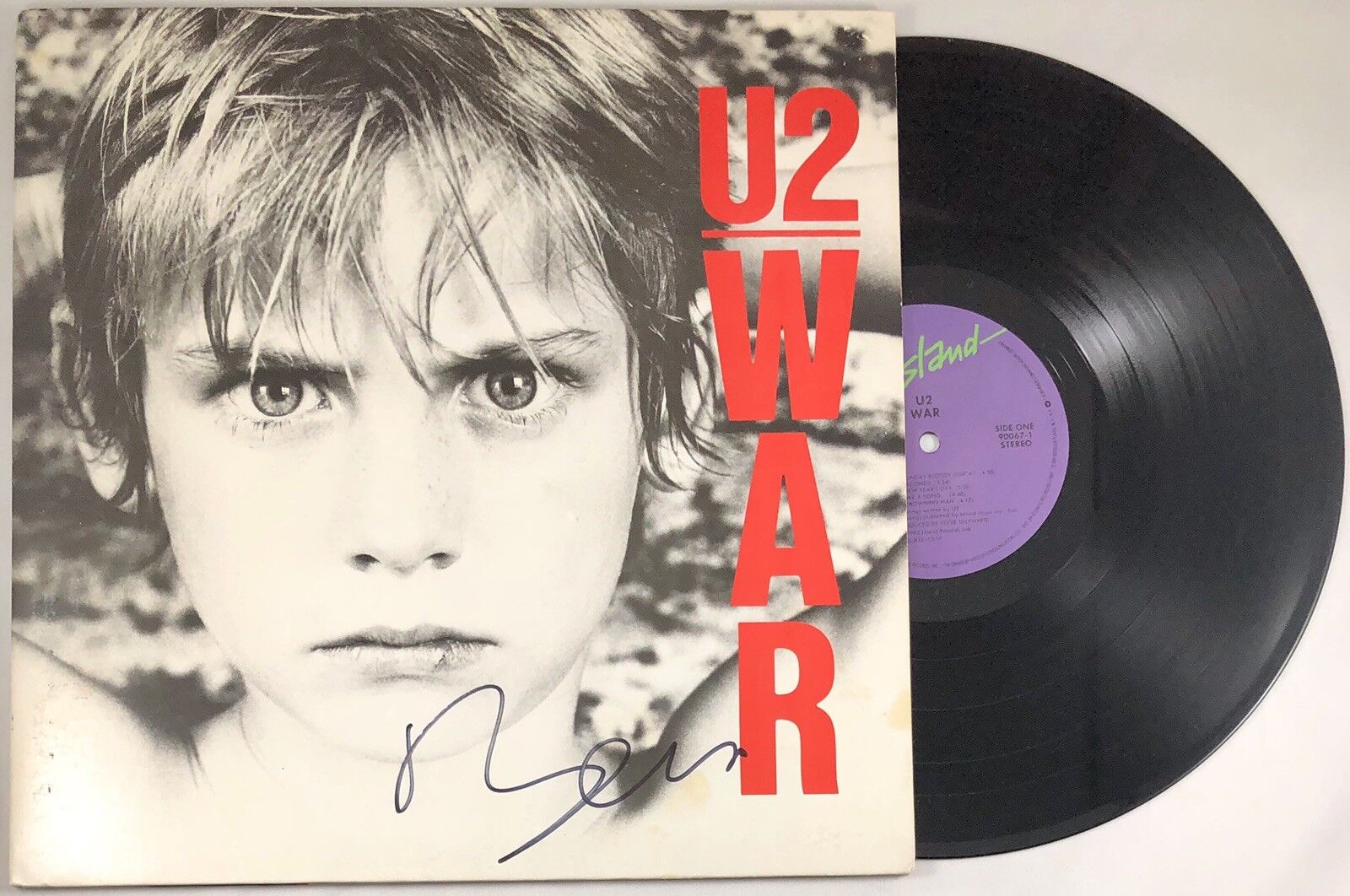 Bono Signed U2 War LP Vinyl Record Album Joshua Tree Rare Autographed + JSA LOA