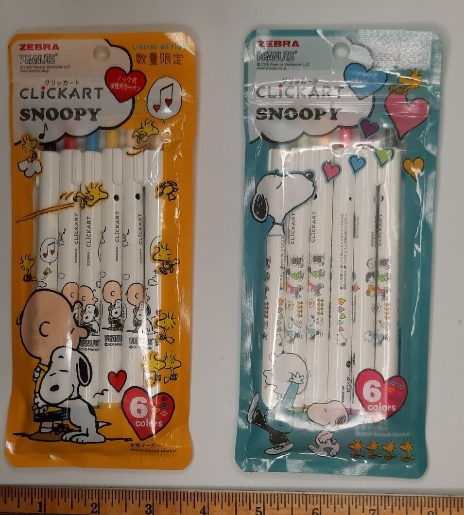 Peanuts Snoopy 12 Water-based Marker Pen Retractable Clickart Zebra Japan Import