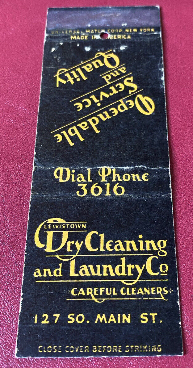 Matchbook Cover Lewistown Dry Cleaning and Laundry Co.