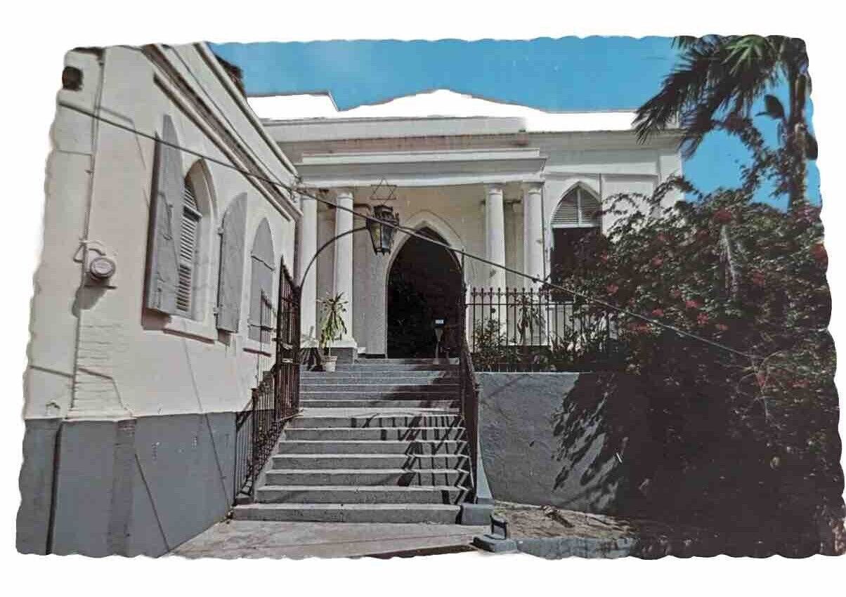 US Virgin Islands Postcard Saint Thomas Synagogue 1965 Unposted Photo 60s