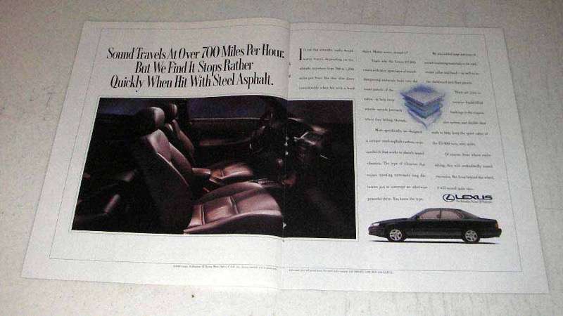 1993 Lexus ES 300 Car Ad - Sound Travels 700 mph