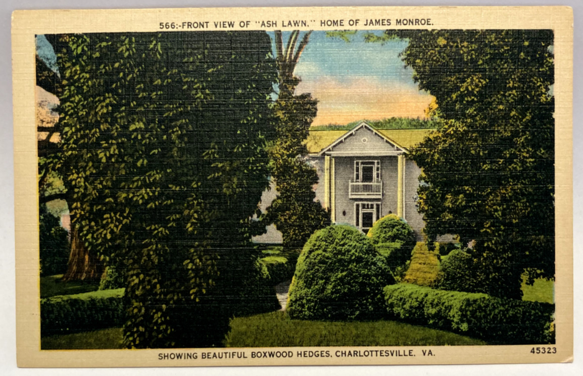 Front View of Ash Lawn, Home of James Monroe, Charlottesville, VA Postcard