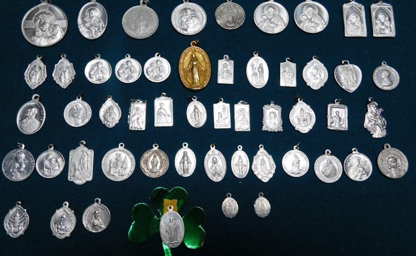 LOT OF  52 VINTAGE CATHOLIC RELIGIOUS HOLY MEDALS 