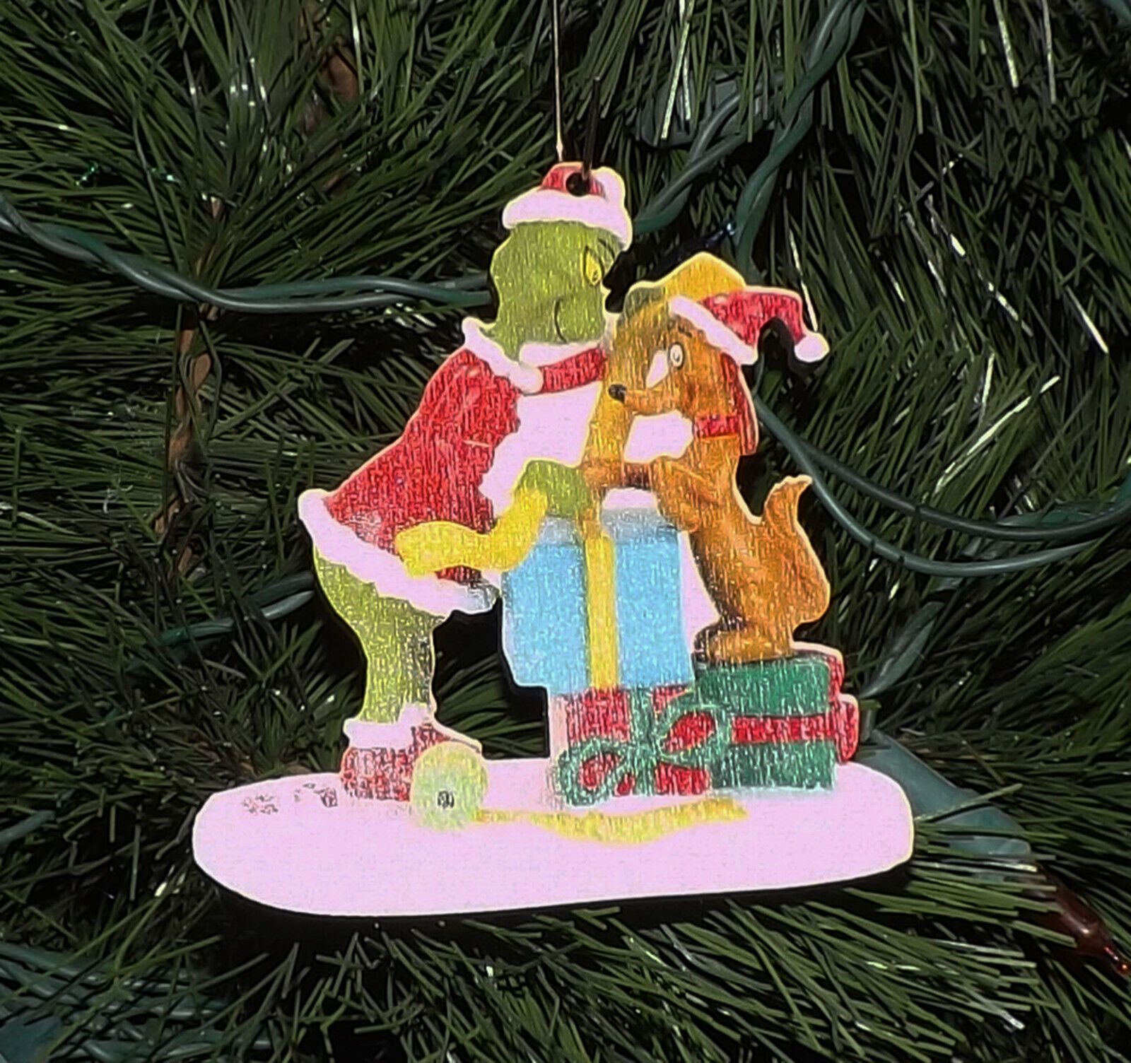 🎅 DR. SEUSS HOW THE GRINCH STOLE CHRISTMAS WOOD ORNAMENT GRINCH & MAX