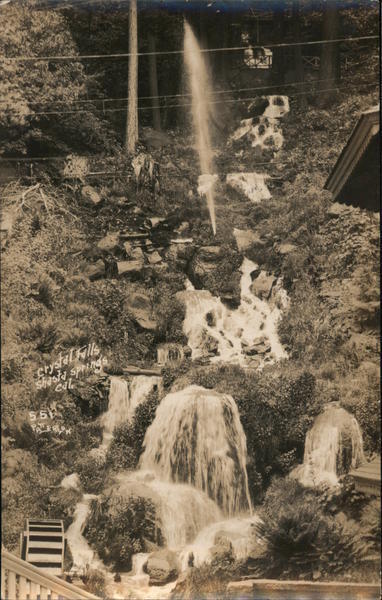 1931 RPPC Shasta Springs,CA Crystal Falls Siskiyou County California Postcard