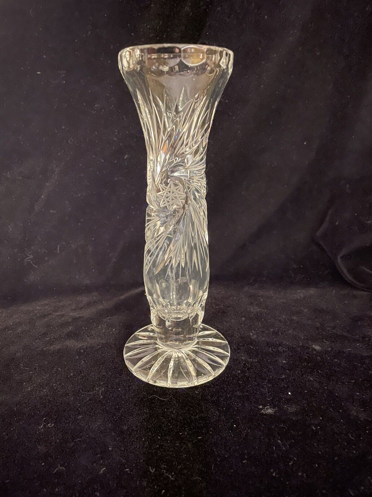 Csopak by Ajka Crystal - Vintage 24% Lead Cut Crystal Footed Flower Vase 7.5\