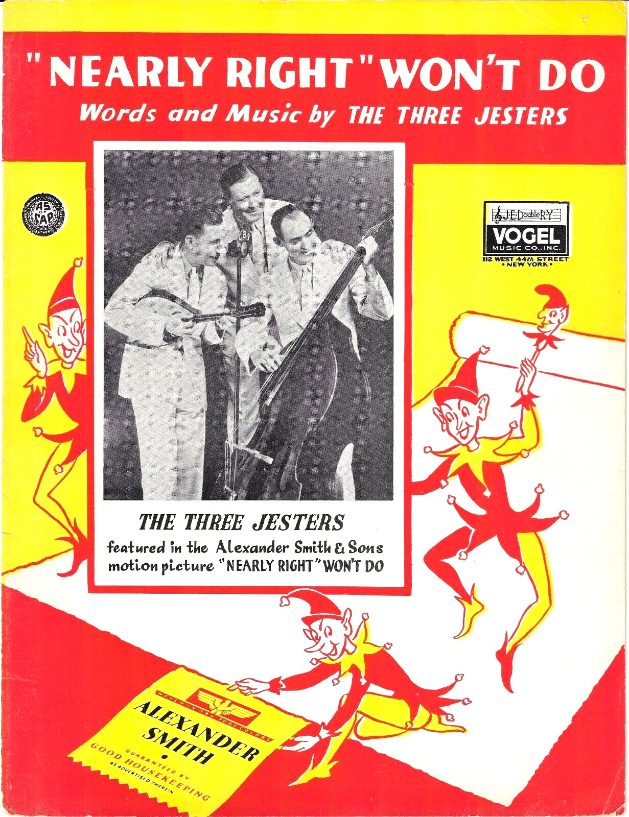 very rare ALEXANDER SMITH CARPETS Sheet Music Movie Film ADVERTISEMENT 1939