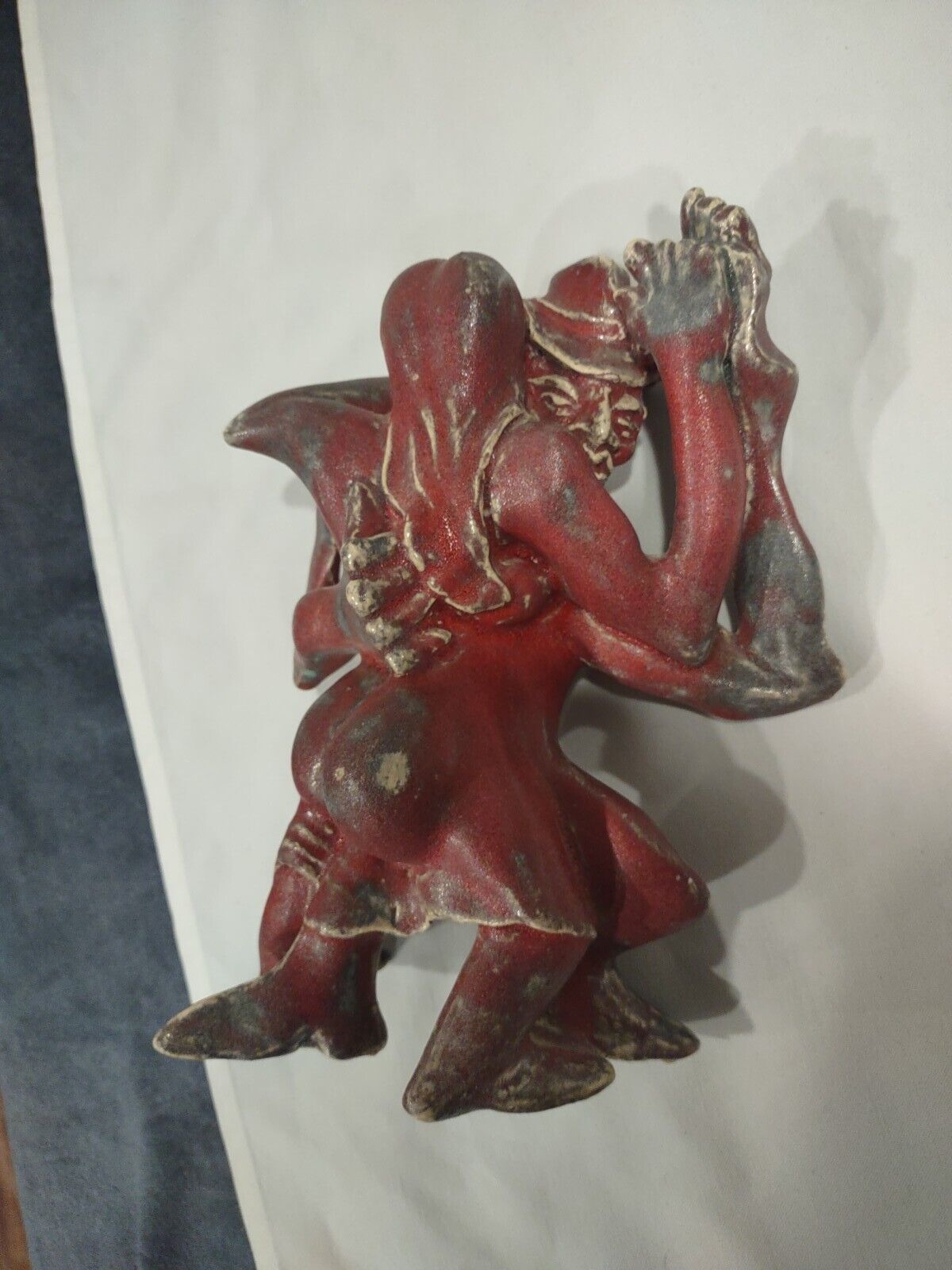 Antique German Folk Art Ceramic Porcelain Dancers Dancing Couple Figurine