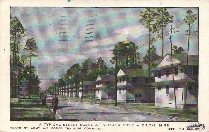  Postcard Typical Street Scene Keesler Field Biloxi MS